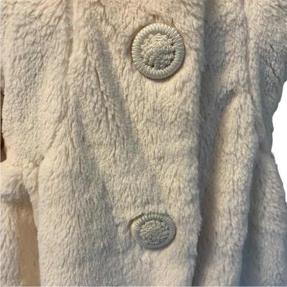 Vintage Y2K Cream Faux Fur Lined Jacket Cropped length by Forever size Small - Picture 6 of 14